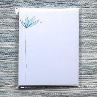 Notepaper with Blue Flower